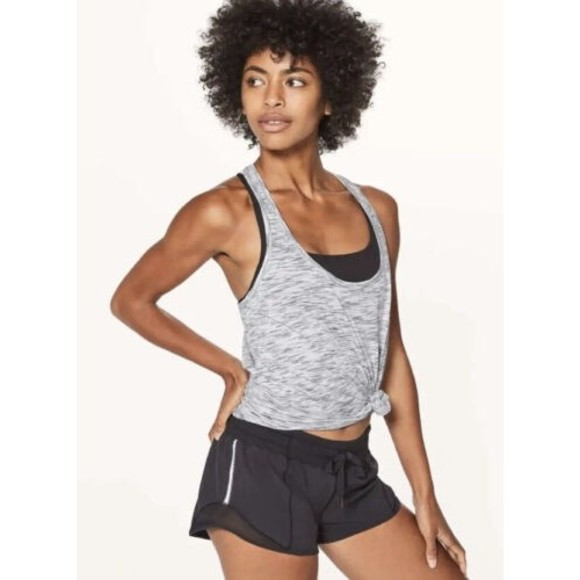 Lululemon Our Sport Tank Tiger Space Dye White Grey Racerback Top Singlet Sz 4 - Picture 11 of 11